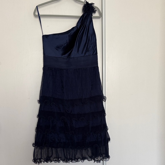Aspeed Elegant Navy One-Shoulder Dress Size 12 - Picture 1 of 8